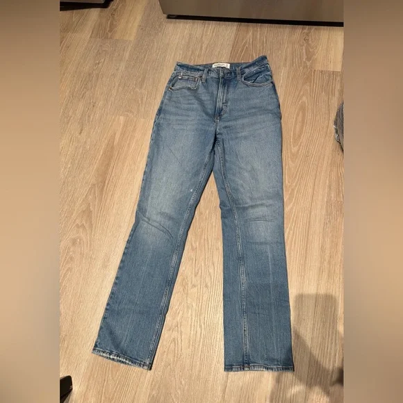 Abercrombie & Fitch Light Blue Straight Leg Jeans - Picture 8 of 11